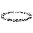 HinsonGayle Extreme Baroque Collection 10-11mm Ultra-Iridescent Black Fireball Baroque Cultured Pearl Necklace (Sterling Silver)