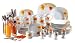 Domestic 921388 Kombiservice 72-teilig Papavero 30-teilig, dazu je 6 Eierbecher, Kaffeebecher, Longdrinkgl�ser und 24 Besteckteile