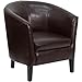 Leather Barrel Shaped Reception Lounge Chair
