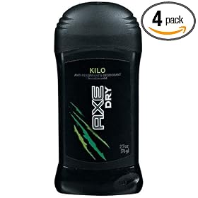 AXE DRY Anti-Perspirant & Deodorant, Invisible Solid, Kilo - 2.7oz. (Pack of 4)
