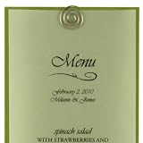 Printable Menu Card - Slim Vellum Overlay - Green (50 Pack)