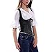Muka Black Punk Underbust Corset PU Leather Plus Size Bustier