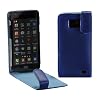 MaryCom PREMIUM QUALIT�T Leder Handytasche blau f�r Samsung Galaxy S II (i9100) Smartphone mit Magnetverschluss + gratis Displayschutzfolie / LTB i9100