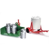 Bruder 02241 Milk Container, Movable Load Case + 3 Milk Churn