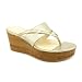 Calvin Klein Gabriella Open Toe Wedge Sandals Shoes Gold Womens