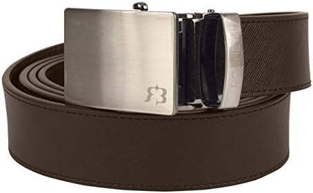 Rochet Belt Men's Genuine Leather Ratchet Dress Belt with Automatic Buckle (The Original Brown)