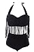 Womens Plus Size Bikini Retro High Waist Braided Fringe Top Swimwear Plus Size