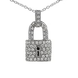 Sterling silver CZ Padlock Pendant