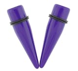 Acrylic Neon Taper - Purple - 3/4'' - Sold as a Pair