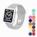 Apple watch band,XIYA Soft Silicone Replacement Sport style for Apple Watch Models,38mm/42mm,Included for 2 Lengths (Clouds-Gray,42mm)