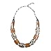 Bone, Glass and Silver Plated Brown Necklace-Circles Design Hakuna Matata Necklace [Circle...