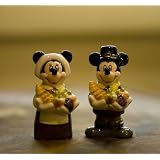 Disney Salt and Pepper Shakers - Mickey and Minnie Thanksgiving Pilgrims - 4"