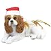 Cavalier King Charles Spaniel w/Santa hat ornament Sandicast