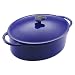 Rachael Ray 5-1/4-Quart Cast-Iron Covered Oval Casserole, Blue