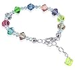 Multicolor Swarovski Crystal 7" 7.5" 8" .925 Silver Length Adjustable Bracelet With Lobster Clasp