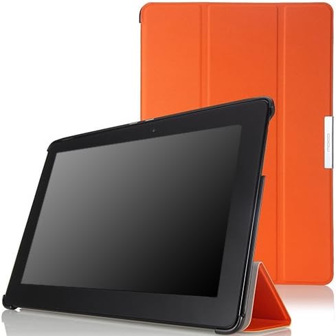 MoKo Ultra Slim Lightweight Smart-shell Stand Case for ASUS MeMo Pad Smart ME301 / ME301T 10.1 inch Android 4.1 Jelly Bean tablet, ORANGE