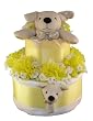 Yellow Dog 2 Tier Diaper Cake w/ Pampers Swaddlers, Small Lovie Blanket & Wrist Rattle, and Precious Cargo Baby Apparel and Accessories