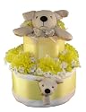 Yellow Dog 2 Tier Diaper Cake w/ Pampers Swaddlers, Small Lovie Blanket & Wrist Rattle, and Precious Cargo Baby Apparel and Accessories