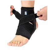 Dual Adjustable Breathable Ankle Stabilizer Ankle Support With Cross Strap For Sprains / General Pains / Injury Relief One Size Black