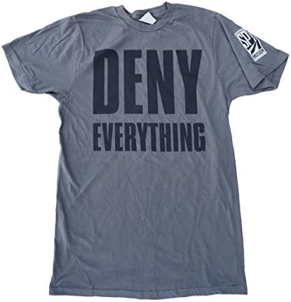 International Spy's Men's Deny Everything T-Shirt Medium Gray