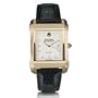 Columbia University Men's Swiss Watch - Gold Quad with Leather Strap by M.LaHart