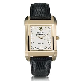 Buy Columbia University Mens Swiss Watch - Gold Quad with Leather Strap by M.LaHart