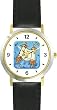 Toran Scroll No.2 Judaica Jewish Theme - WATCHBUDDY&reg; DELUXE TWO-TONE THEME WATCH - Arabic Numbers - Black Leather Strap-Size-Large ( Men's Size or Jumbo Women's Size )
