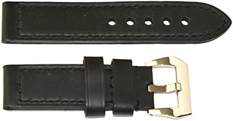 24mm Hand-Knit Black Band Strap w/316L Stainless Steel Buckle Replacement for Panerai