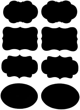 Omgar Chalkboard Label Stickers, 64 Premium Removable Stickers + Erasable White Chalk Marker for Jars and Canisters