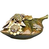 Jay Strongwater Frogs on Leaf Shaped Box