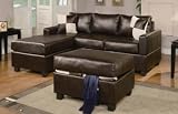 San Fran Espresso Leather Sectional Sofa Set with Chaise by Urban Cali