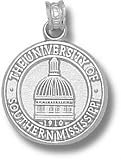 Southern Miss Golden Eagles Solid Sterling Silver Dome Seal Pendant