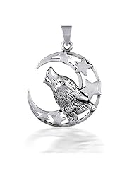 Valentines Day Gifts Bling Jewelry Twilight Inspired Howling Wolf Moon Pendant