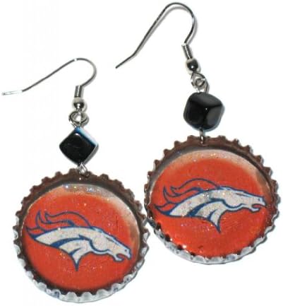 The Jewlery Box Handcrafted Denver Broncos and Bud Light Bottle Cap Earrings