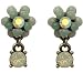 Acosta Jewellery - Small Opal & AB Crystal - Mint Green Enamel Flower Earrings
