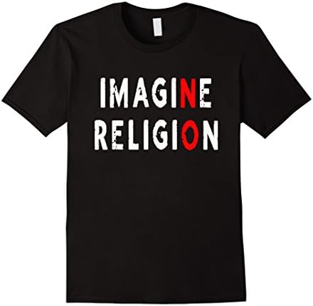 Men's Imagine Religion T-Shirt Funny Atheist Tee Atheism 3XL Black