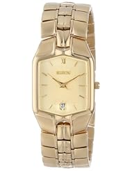 Watch: Elgin Mens FLS316 Gold-Tone Solid Link Bracelet Watch - Elgin