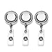 Outus Heavy Duty Metal Retractable Reel with Belt Clip for Keys, ID Badges, Belt Loop Clasp and Key Ring, 3 Pack