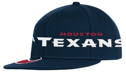 NFL Men's Houston Texans End Zone Flat Visor Flex Hat - Tw78Z (Navy, Large/X-Large)