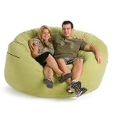 Jaxx 5 ft. Small Pebble Corduroy Foam Sac Sofa Yellow