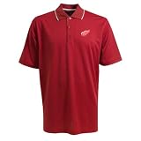 NHL Detroit Red Wings Exceed Desert Dry Short Sleeve Polo, Dark Red/White, X-Large