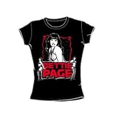 Bettie Page - Bettie Scary Hot - Jrs Black Sheer Cap Slv T-Shirt For Women
