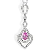 1-1/4ct TW Pink Sapphire & Diamond Necklace in 18kt Gold