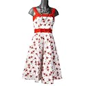 Hell Bunny Kleid CHERRY 50'S DRESS white