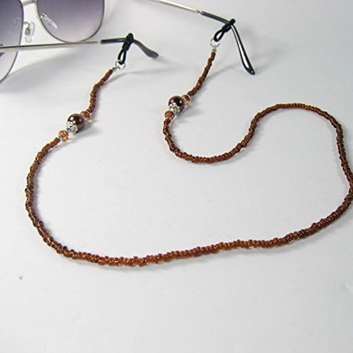 New High-end Chocolate Glass Beads with Imitation Pearl Crystal Glasses Chain Retro Fashion Sunglasses Anti-skid Eyewear Chain Strap Cord Holder