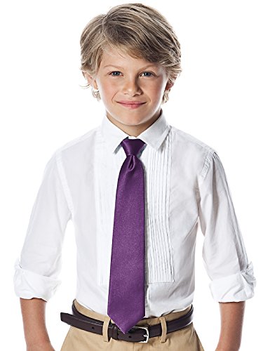 Boy's 14" Matte Satin Zip Neck Tie by Dessy