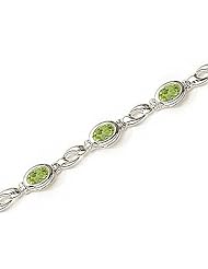 14kt Yellow Gold Oval Peridot Bracelet.
