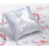 White Butterfly Wedding Ring Pillow
