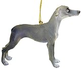 4 Gray Greyhound Canine Dog AKC Christmas Ornament