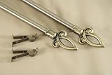 Review Drapery Hardware  / NEW Decorative Rod Set#22, 28-48 inch, antique brass